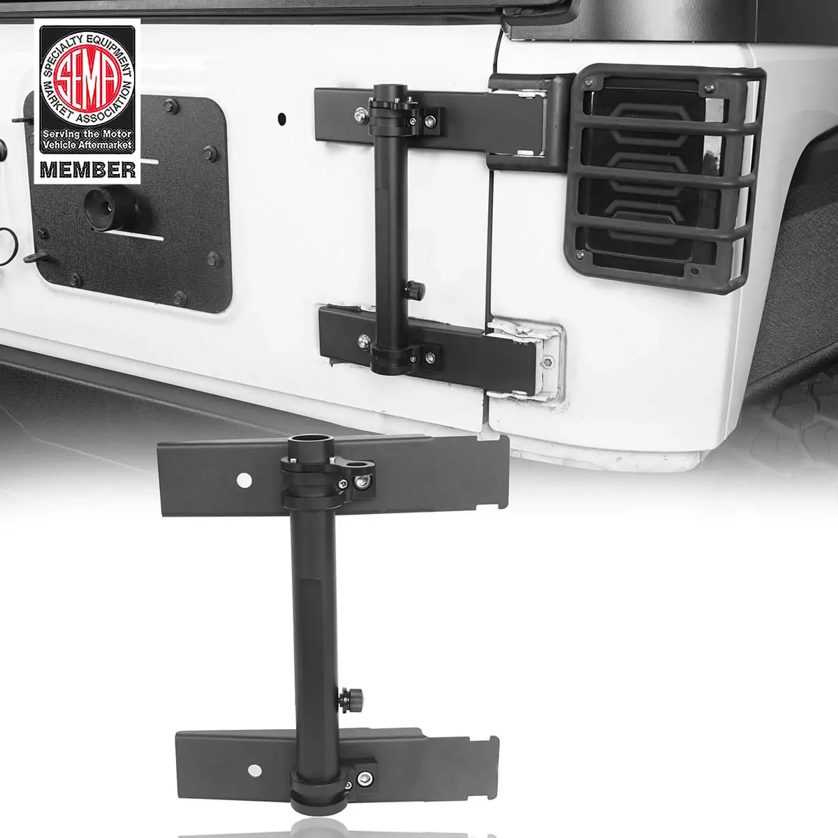 Hooke Road Tailgate Hinge Mounted Single Flag & Antenna Holder(07-18 Jeep Wrangler Jk) 1