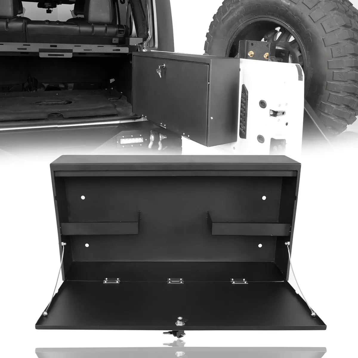 Hooke Road Tailgate Table Storage Lock Box (15-18 Jeep Wrangler Jk) 1