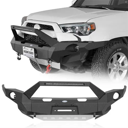 Full Width Front Bumper W/ Winch Plate & Led Light Bar (14-24 Toyota 4Runner) - Hooke Road 1