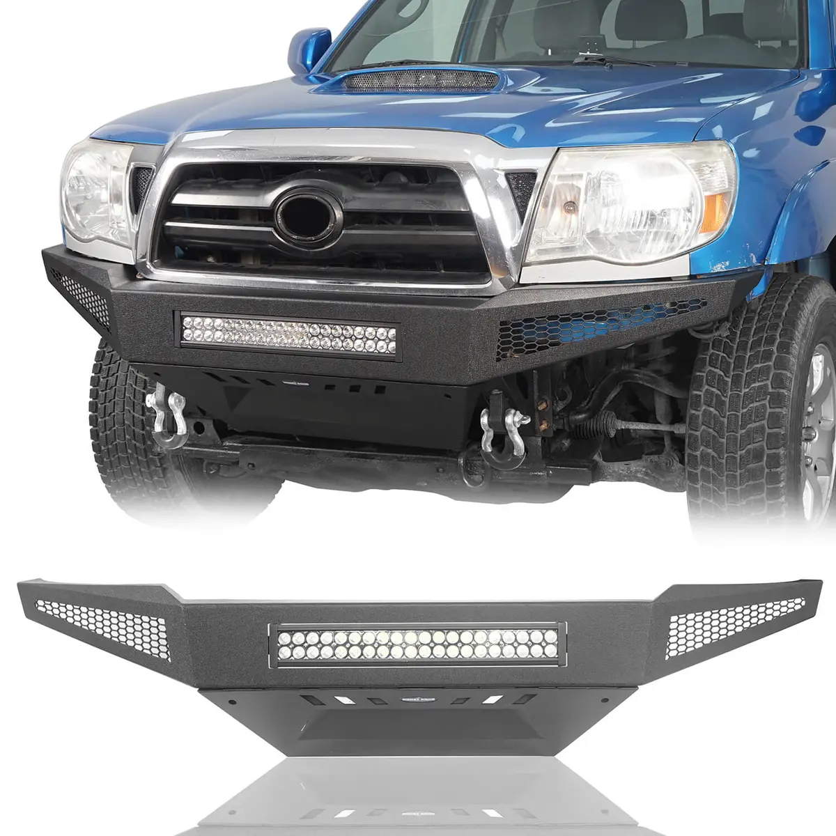 Hooke Road Discovery Full Width Front Bumper W/ Skid Plate & Led Light Bar(05-11 Toyota Tacoma) 1