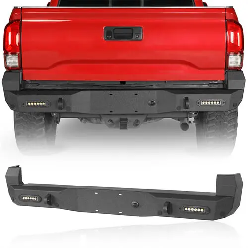 2016-2023 Toyota Tacoma Steel Rear Bumper W/License Plate Light - Hooke Road 1