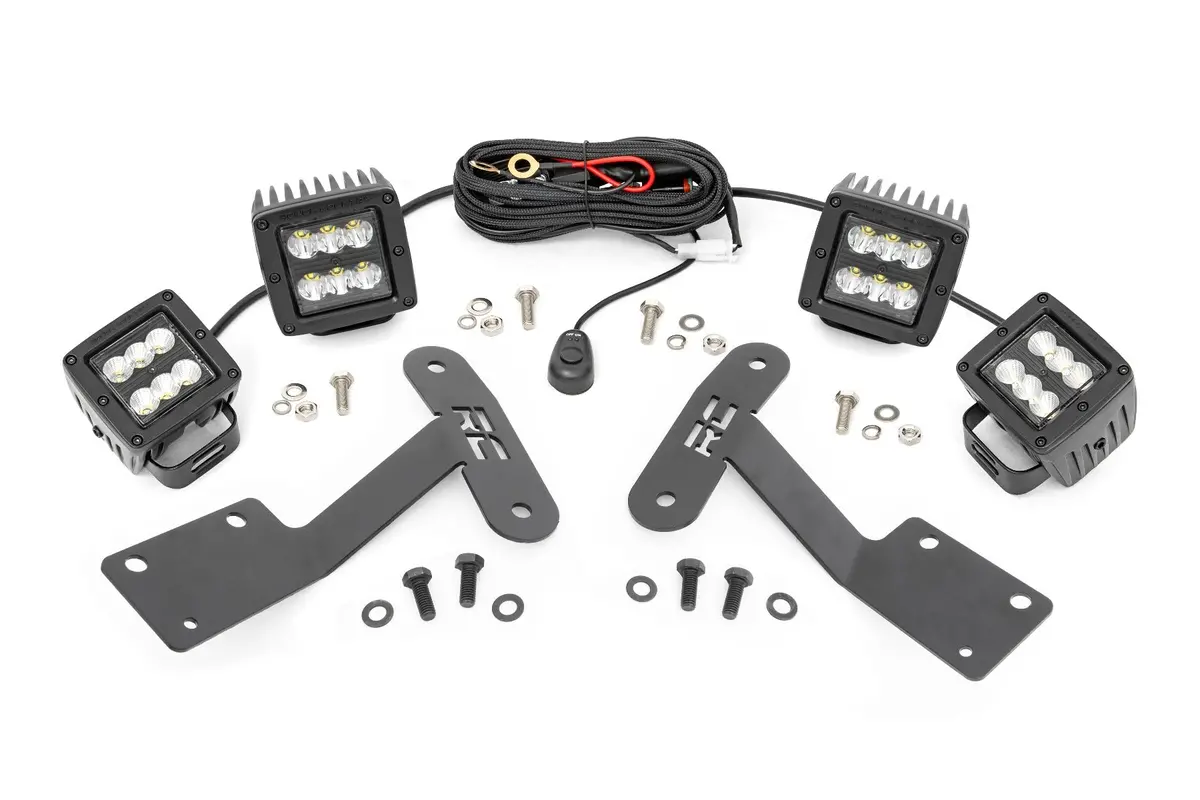 Led Light Kit - Ditch Mount - Dual 2 Inch Black Pairs - Spot/Flood - Toyota Tundra (14-21) 1
