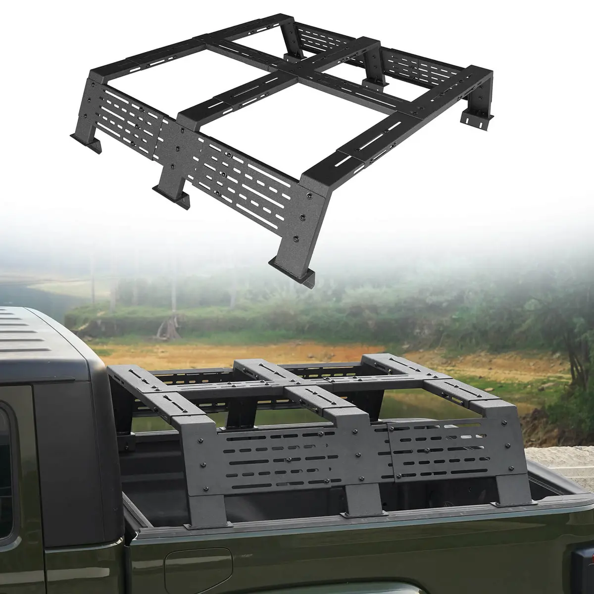 Mid-Size Trucks High Overland Bed Rack Fits Jeep Gladiator Jt & Ford Ranger & Gmc & Chevrolet Colorado 6' Bed - Hooke Road 1