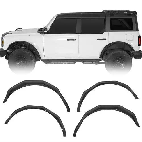 Tube Fender Flares For 21-26 Ford Bronco 4-Door(Excluding Heritage Edition, Everglades, Heritage Limited Edition, Stroppe Edition, Raptor) - Hooke Road 1
