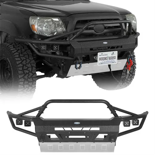 Tube Front Bumper W/ Winch Plate & 4 Led Lights For 2005-2011 Toyota Tacoma - Hooke Road 1