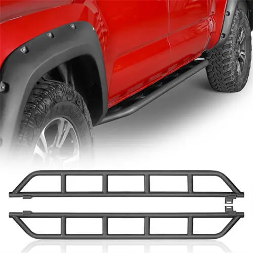Step Sliders Tube Slider Rocker Guards (05-23 Toyota Tacoma Double Cab, Excluding Trd Off-Road & Trd Sport) - Hooke Road 1
