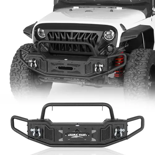 Hooke Road Tubular Front Bumper W/ Winch Plate (07-18 Jeep Wrangler Jk) 1