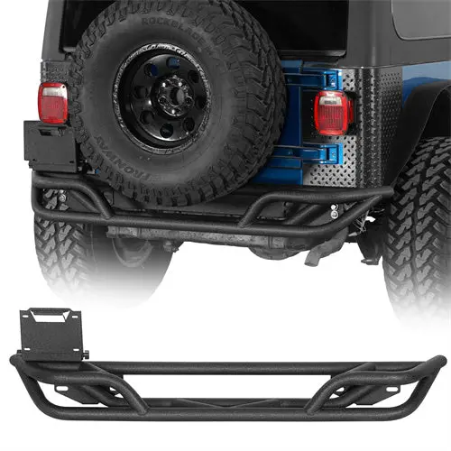 Tubular Rear Bumper For 1987-2006 Jeep Wrangler Yj & Wrangler Tj - Hooke Road 1