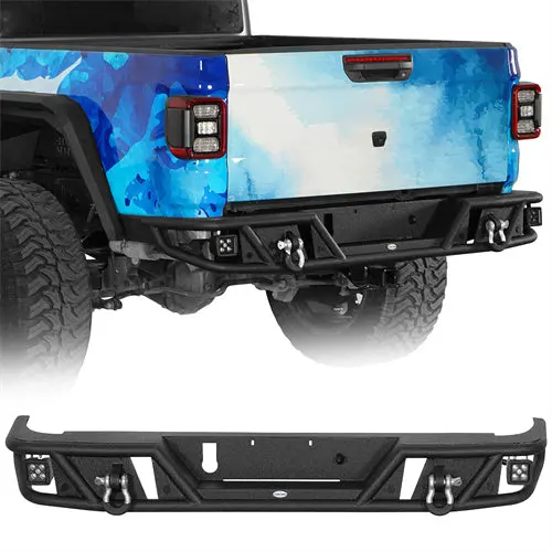 Hooke Road Tubular Rear Bumper W/ Spotlights (20-26 Jeep Gladiator Jt) 1