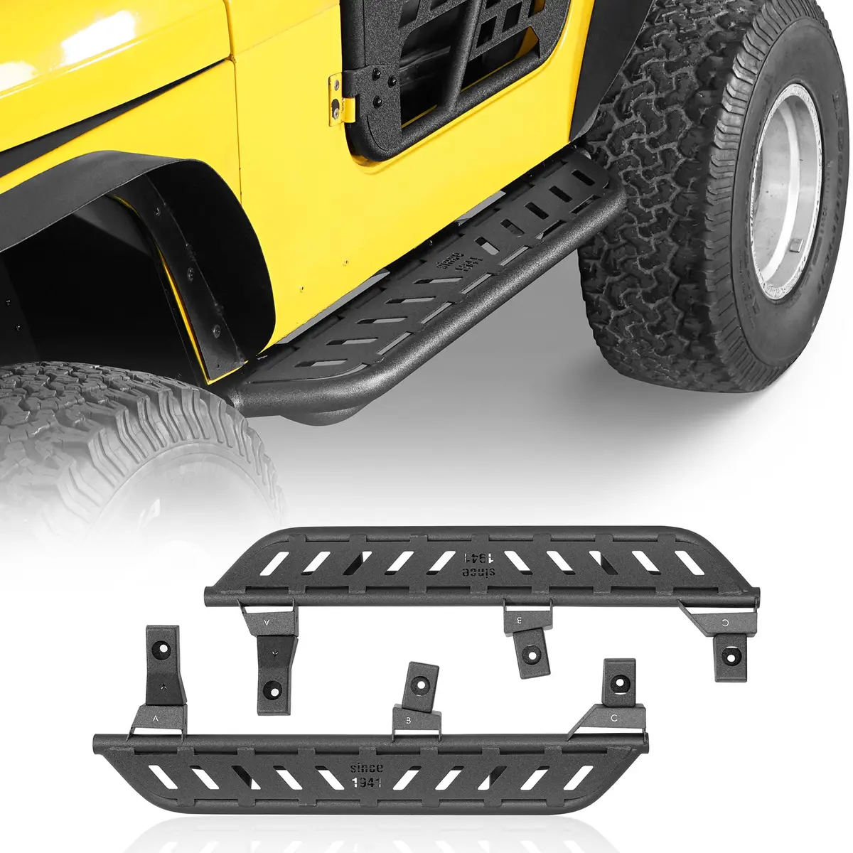 Hooke Road Tubular Side Steps (97-06 Jeep Wrangler Tj, Excluding Unlimited) 1