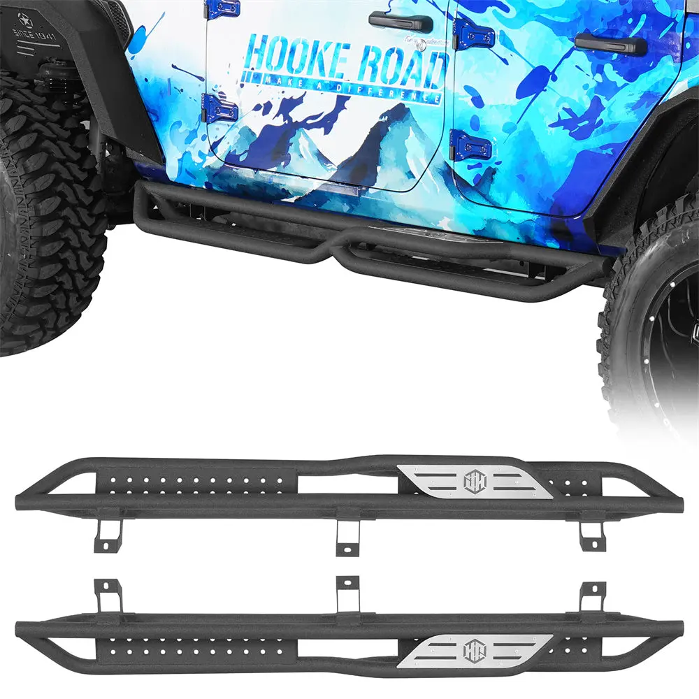 Two-Stair Nerf Side Steps For 2018-2026 Jeep Wrangler Jl 4-Door - Hooke Road 1