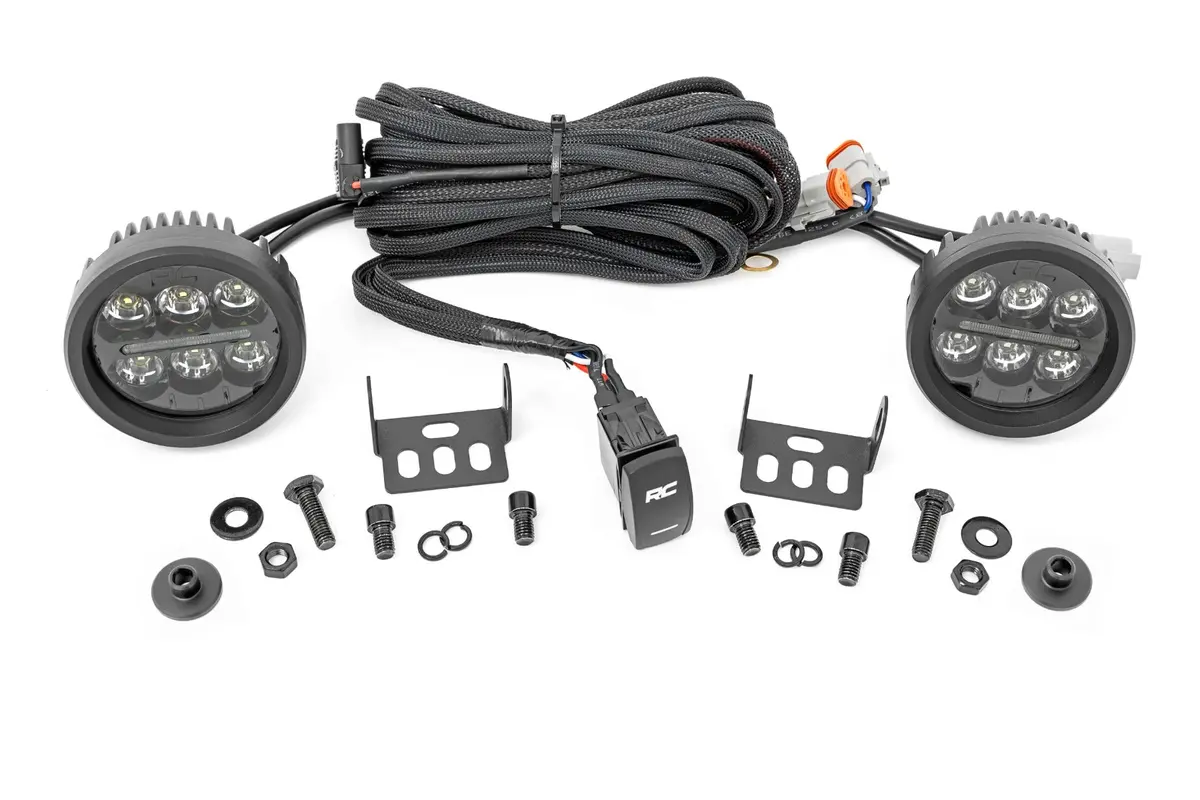 Led Light Kit - Ditch Mount - 3.5 Inch Black Round Pair - Amber Drl - Ford Bronco (21-24) 1