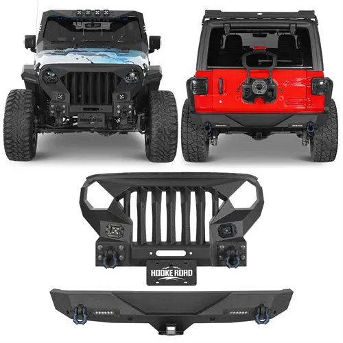Mad Max Grill Front Bumper & Rear Bumper(18-26 Jeep Wrangler Jl) - Hooke Road 1