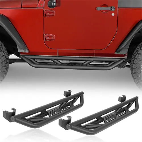 Wheel To Wheel Running Boards Nerf Side Step Bars For 2007-2018 Jeep Wrangler Jk 2-Door - Hooke Road 1