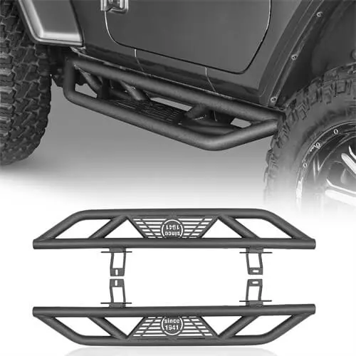 Wheel To Wheel Running Boards Side Armor For 2018-2026 Jeep Wrangler Jl 2-Door - Hooke Road 1