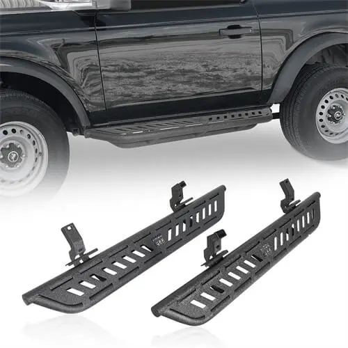 Wheel To Wheel Running Boards Side Steps For 2021-2026 Ford Bronco 2-Door  - Hooke Road 1