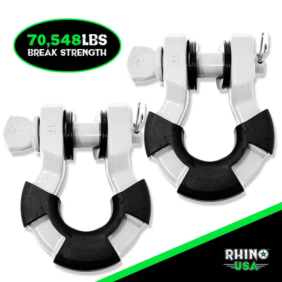 Rhino Usa 8T Super Shackle 2-Pack (White) 1