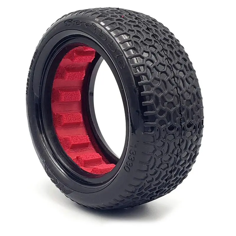 1/10 Scribble Front 4Wd 2.2 Tires, Super Soft Long Wear, Red Inserts (2): Buggy 1