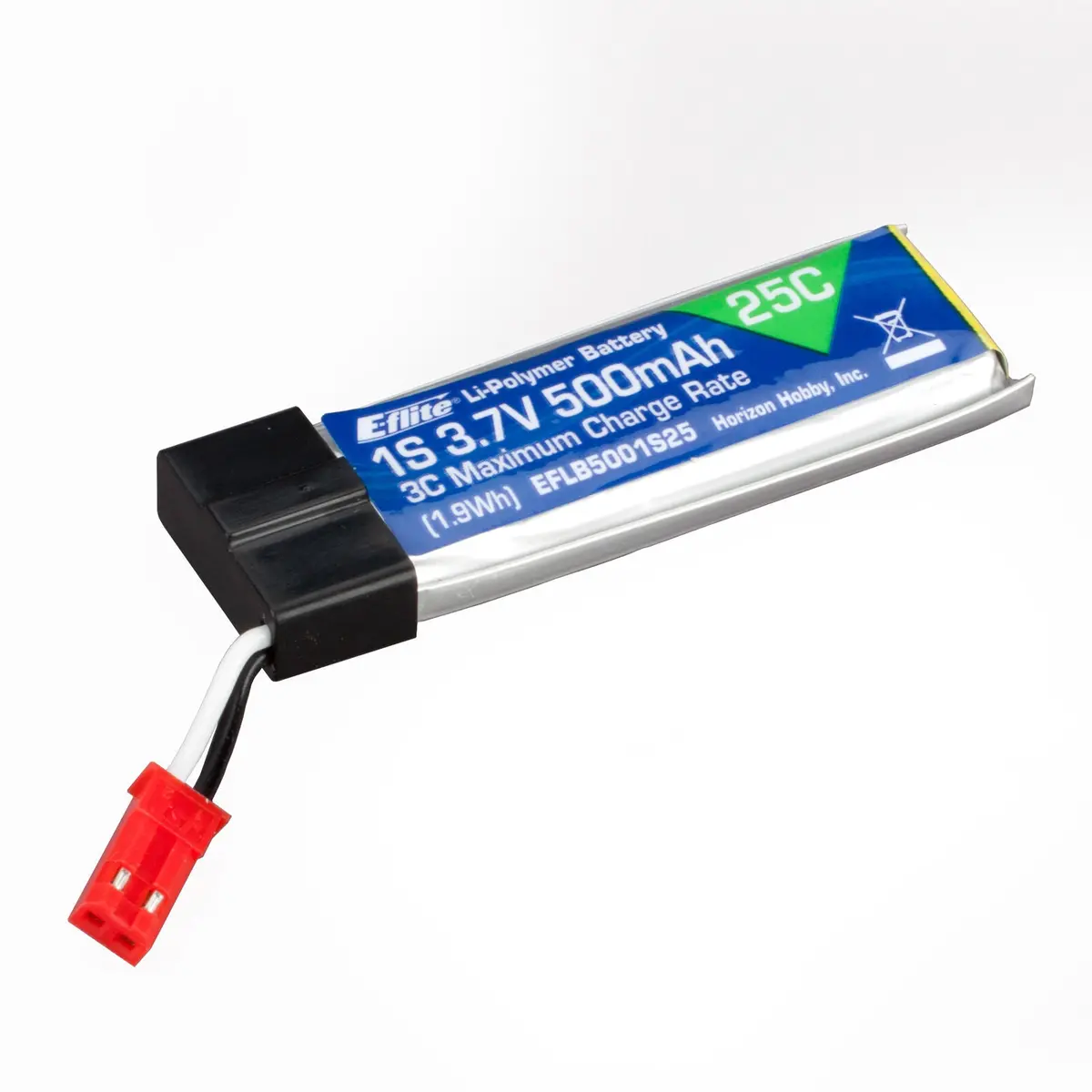 3.7V 500Mah 1S 25C Lipo Battery: Jst 1