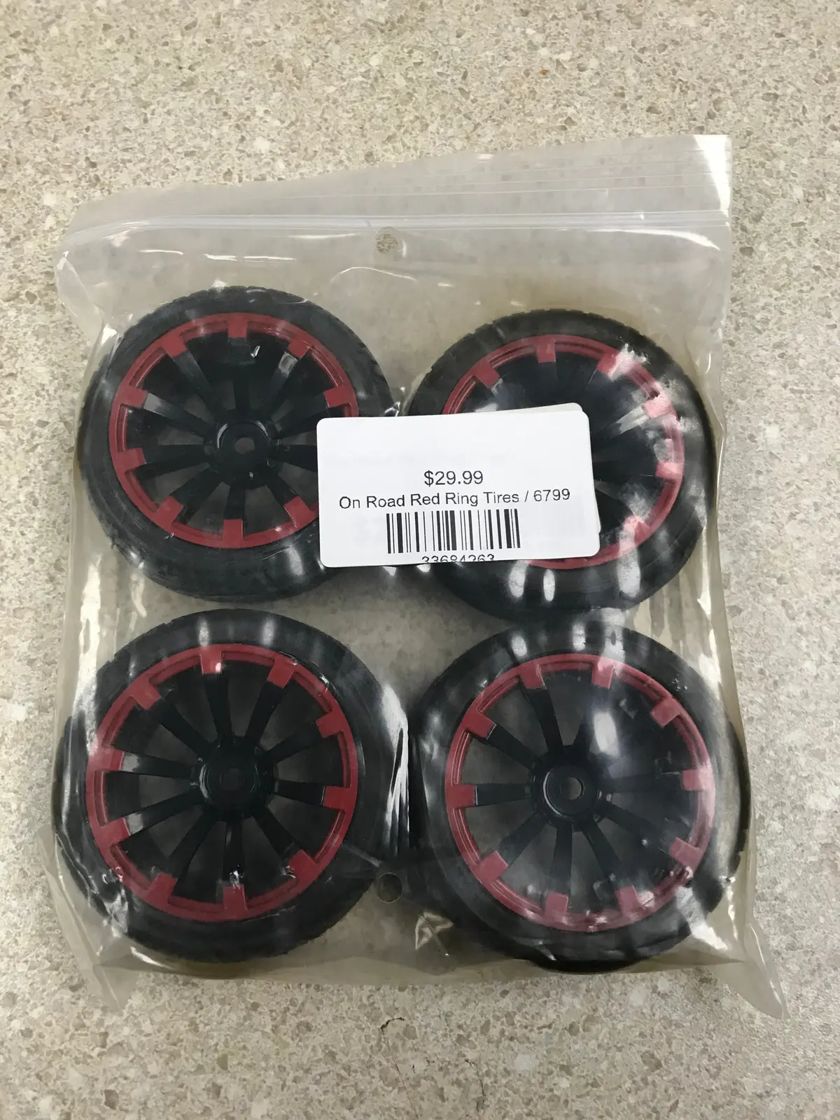 On Road Red Ring Tires 1