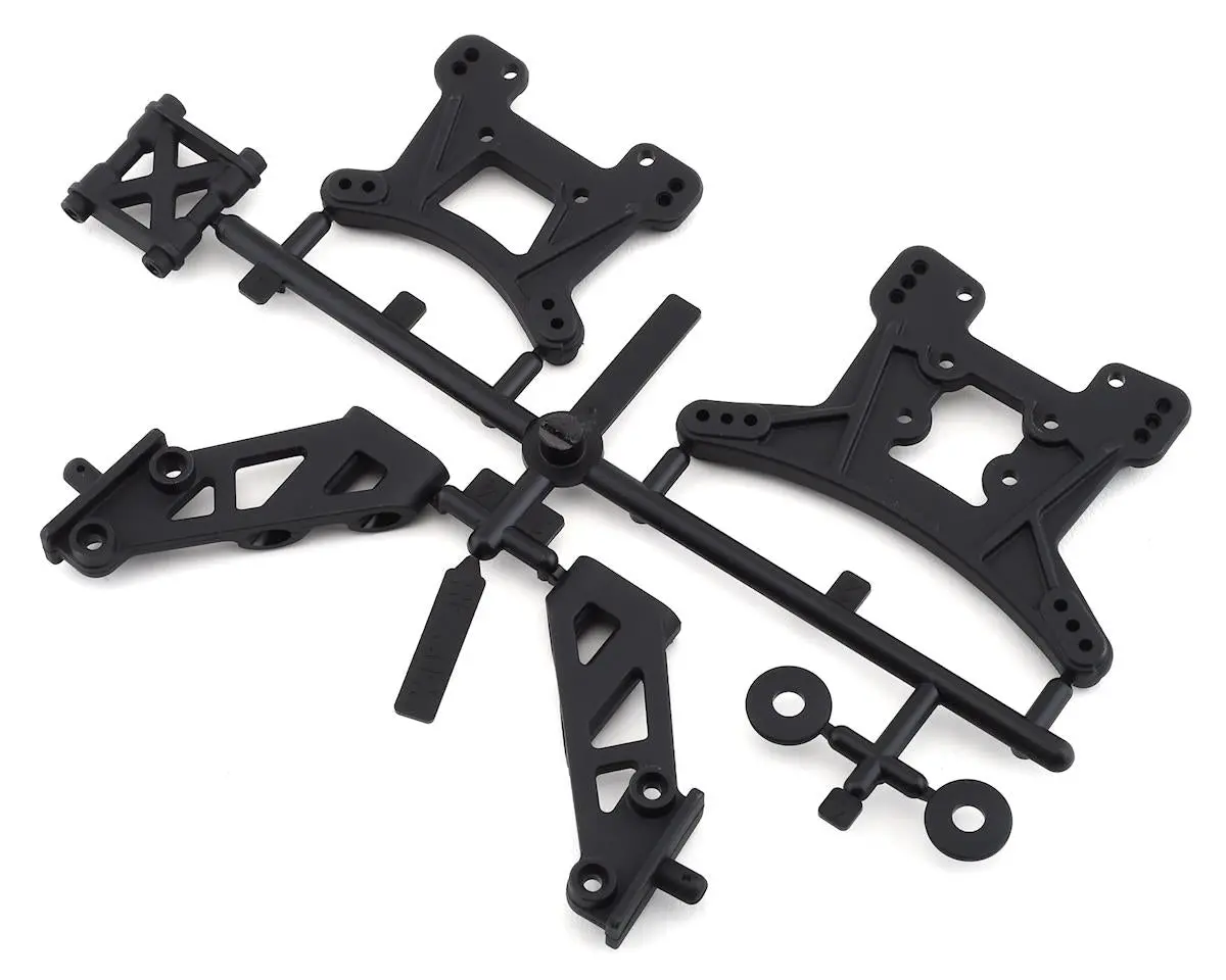 Team Associated Reflex 14B/14T Front & Rear Shock Tower Set W/Wing Mounts 1