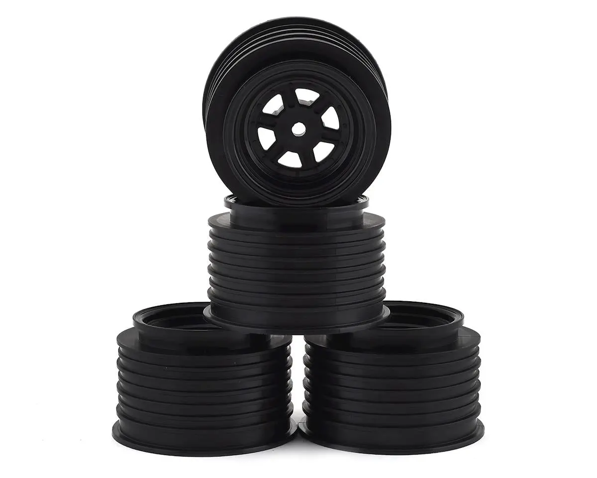 De Racing Gambler Rear Late Model Wheels (Ae/Tlr) (Black) W/12Mm Hex 1