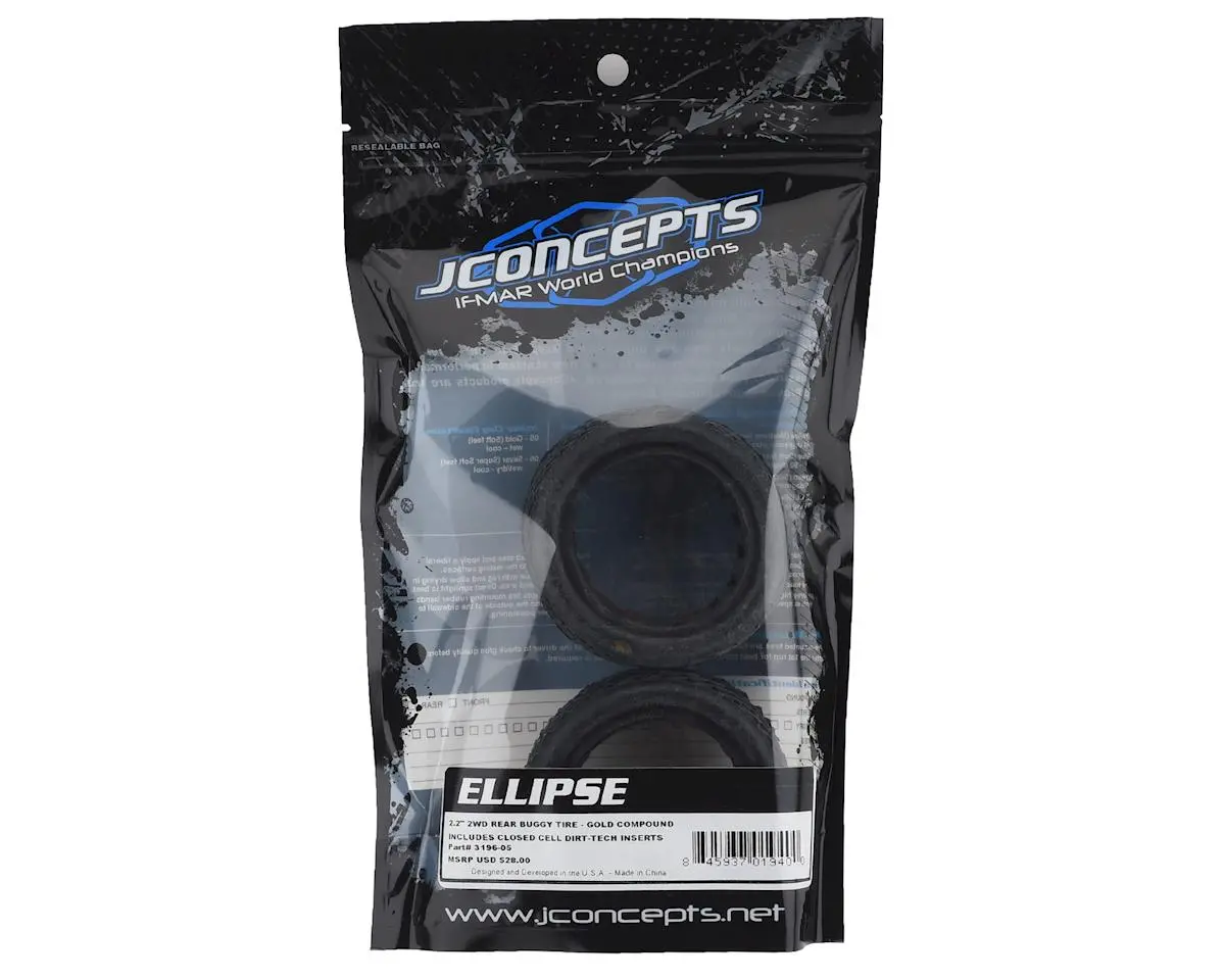 Ellipse 2.2" Rear 1/10 Buggy Tires (2) (Gold) 2