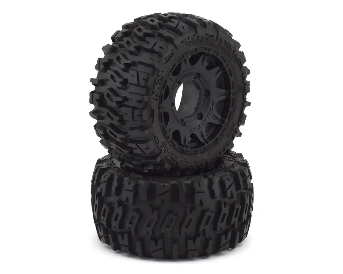Trencher Low Profile 2.8" Tires W/Raid Rear Wheels (2) (Black) (M2) W/12Mm Removable Hex 1