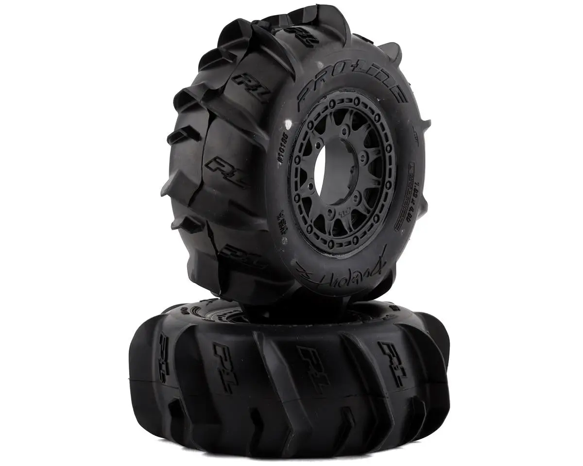 Pro-Line Dumont Paddle 2.2/3.0 Pre-Mounted Tires W/Raid Wheels (Black) (2) (Z3) W/12Mm Removable Hex 1