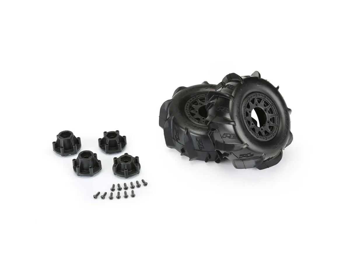 Pro-Line Dumont Paddle 2.2/3.0 Pre-Mounted Tires W/Raid Wheels (Black) (2) (Z3) W/12Mm Removable Hex 2