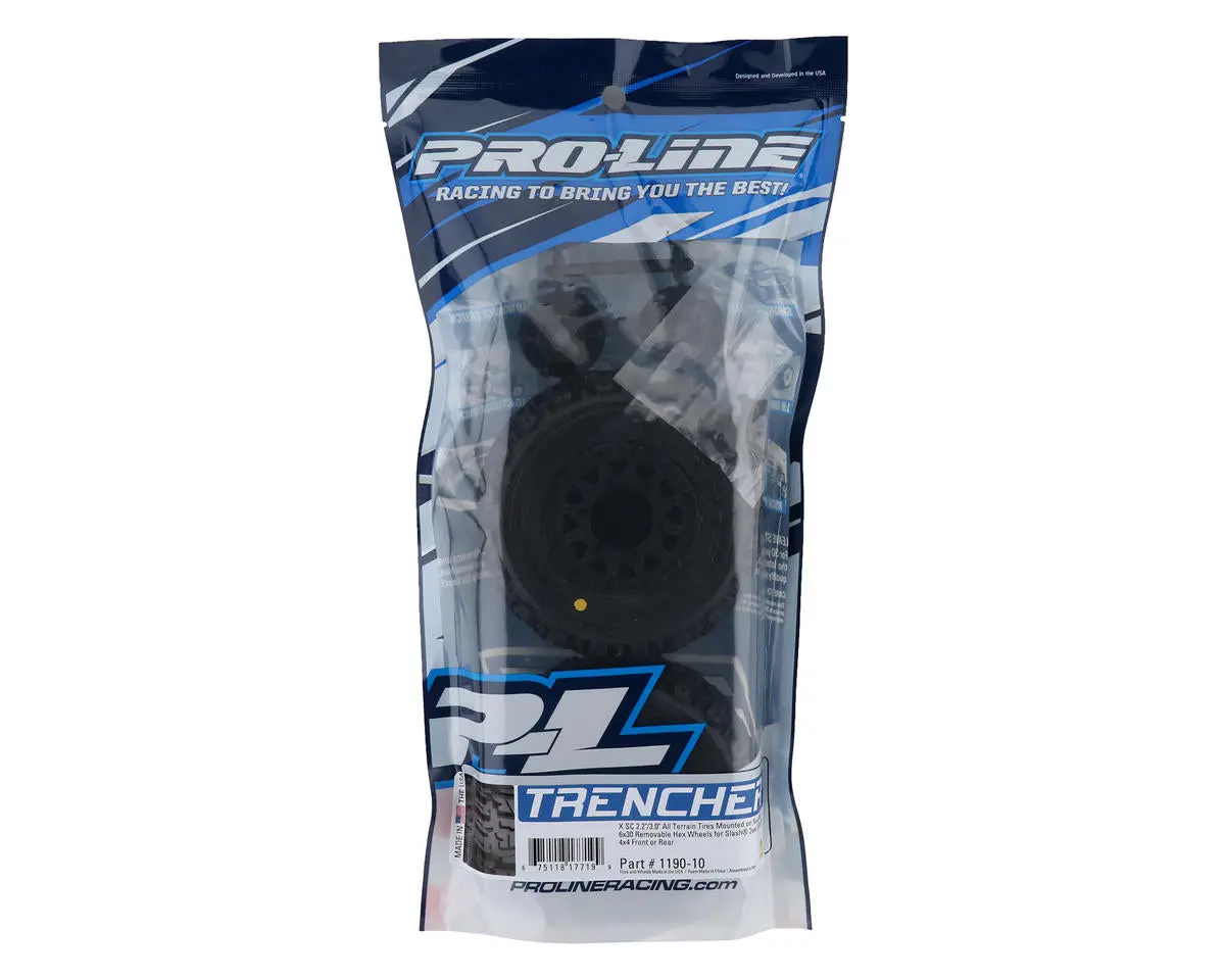 Pro-Line Trencher X Sc 2.2/3.0 Tires W/Raid Wheels (Black) (2) (M2) W/12Mm Removable Hex 2