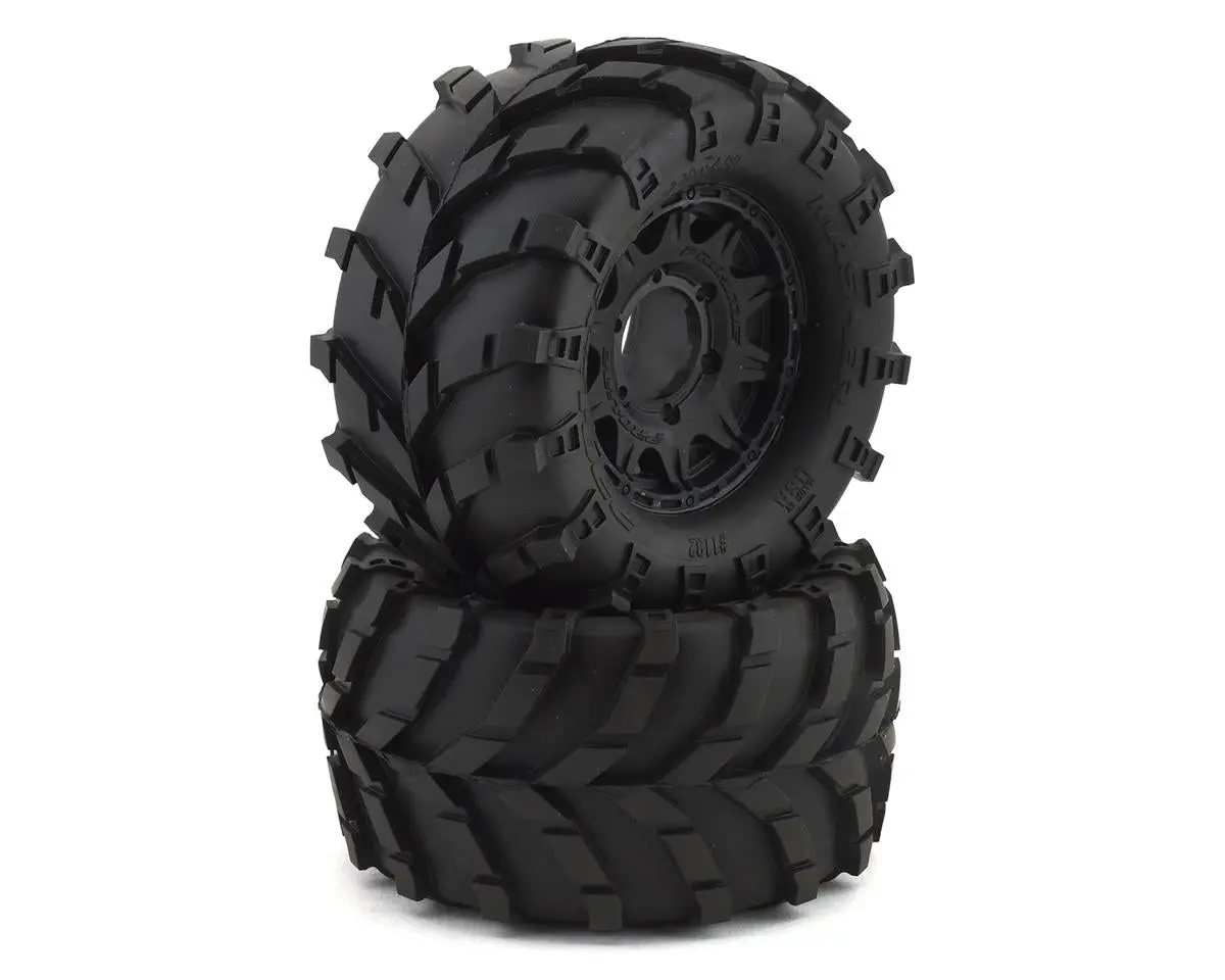 Masher 2.8" Pre-Mounted W/Raid Electric Wheels (2) (Black) (M2) W/Removable Hex 1