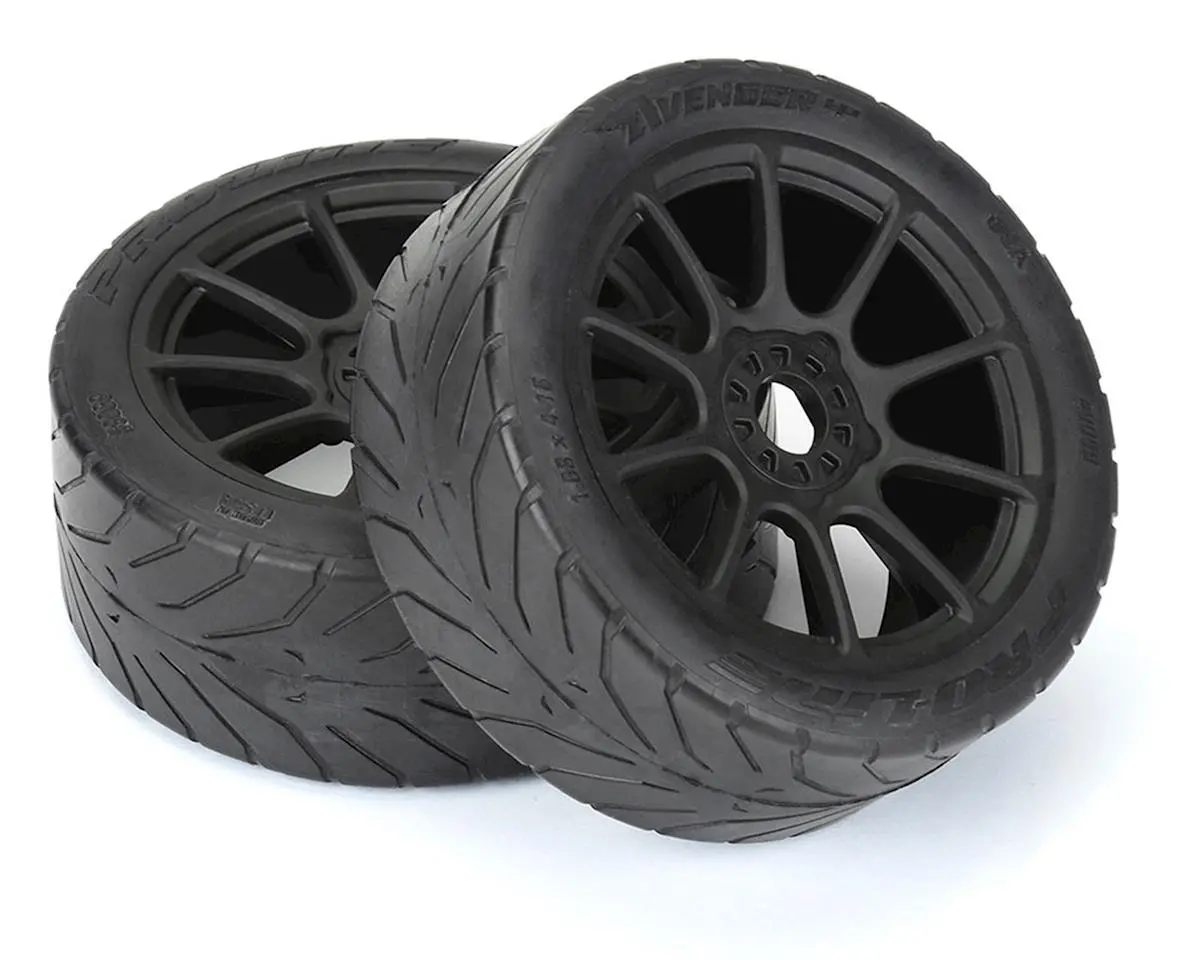 Proline Avenger Hp Belted Pre-Mounted 1/8 Buggy Tires (2) (Black) (S3) W/Mach 10 Wheel 1