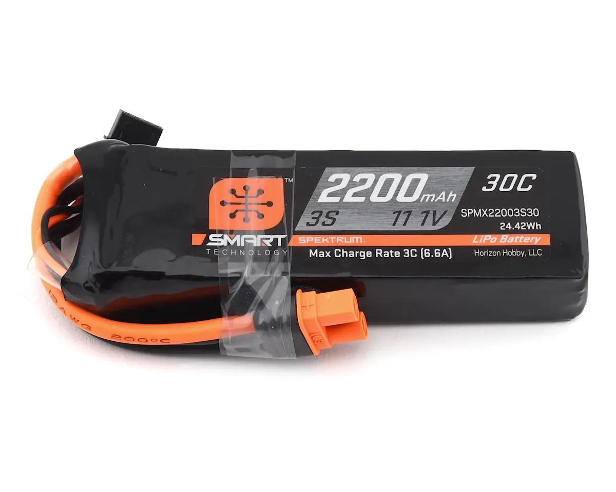 Spektrum Smart 11.1V 2200Mah 3S 30C Smart Lipo Battery: Ic3 1