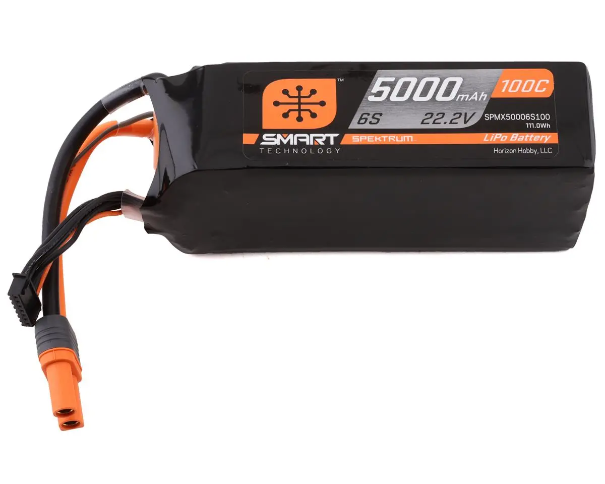 Spektrum Rc 6S Smart Lipo 100C Battery Pack W/Ic5 Connector (22.2V/5000Mah) 1