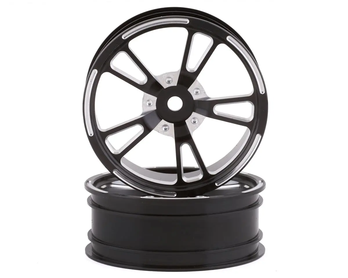 Ssd Rc V Spoke Aluminum Front 2.2” Drag Racing Wheels (Black) (2) 1
