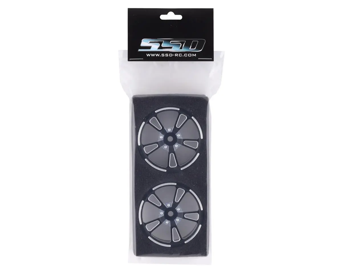 Ssd Rc V Spoke Aluminum Front 2.2” Drag Racing Wheels (Black) (2) 2