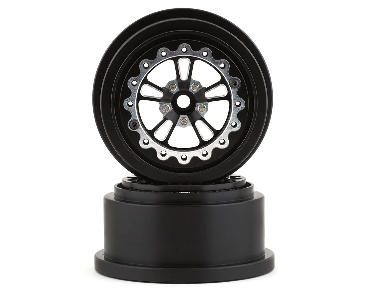 Ssd Rc V Spoke Lightweight Aluminum Drag Racing Beadlock Wheels (Black) (2) (2.2/3.0") 1