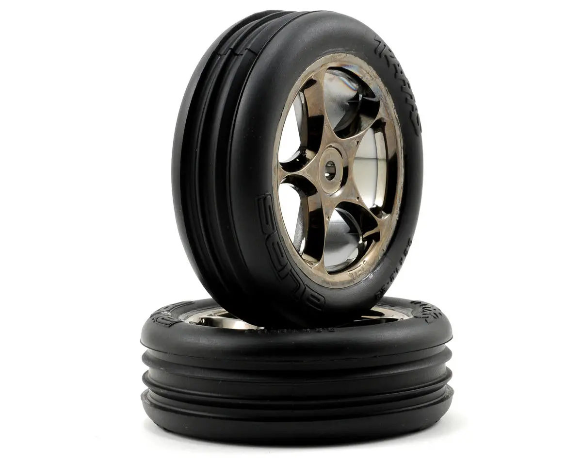 Traxxas Alias 2.2" Front Pre-Mounted Tires (2) (Black Chrome) (Standard) (Bandit) 1