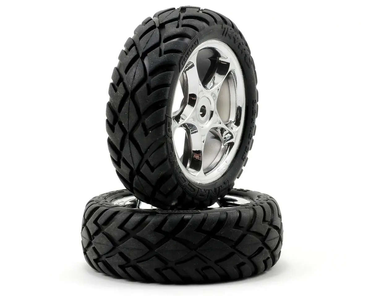 Traxxas Anaconda Front Tires W/Tracer 2.2" Wheels (2) (Chrome) (Standard) 1