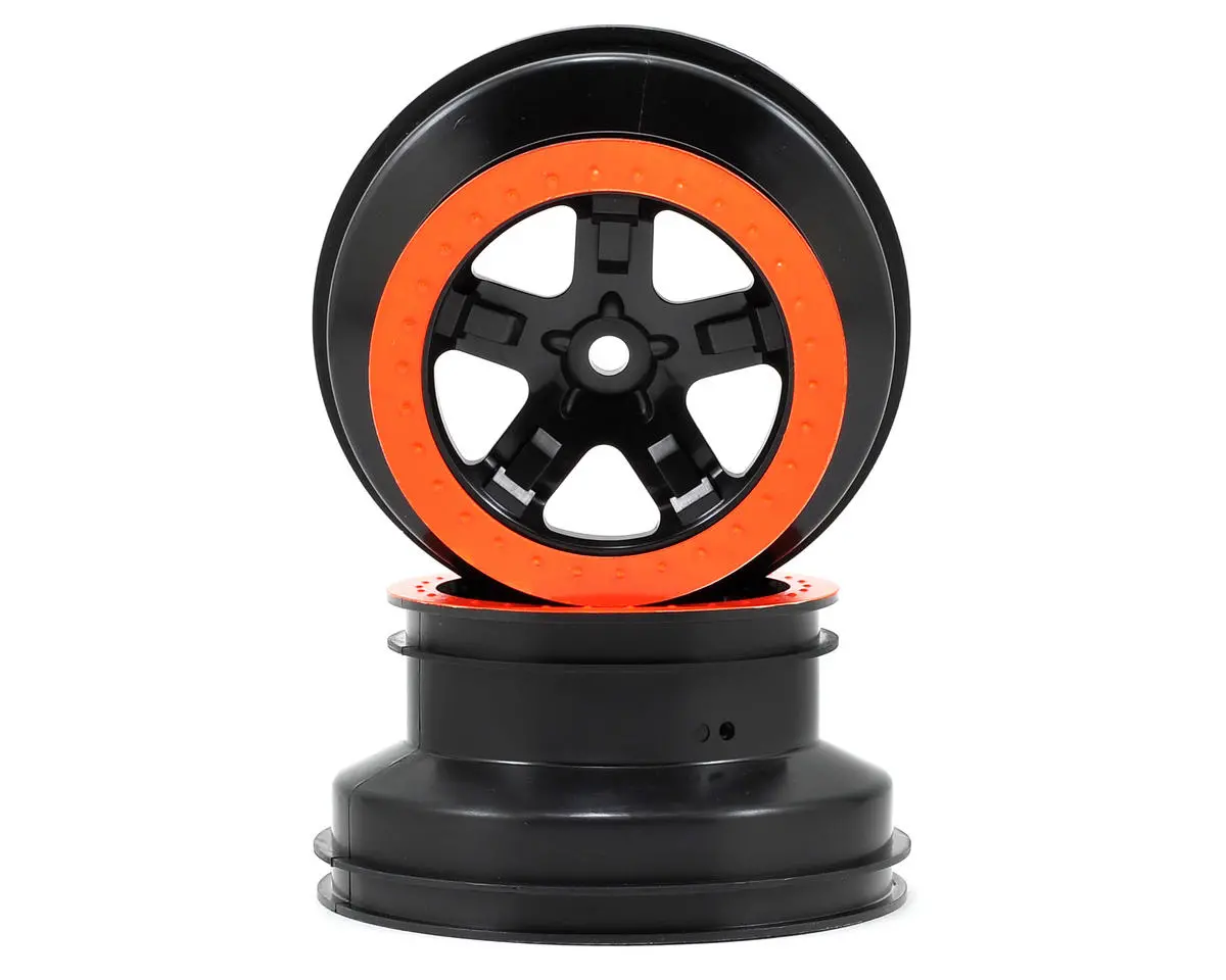 Dual Profile Short Course Wheels (Black/Orange) (2) (Slash Rear) 12Mm Hex 1