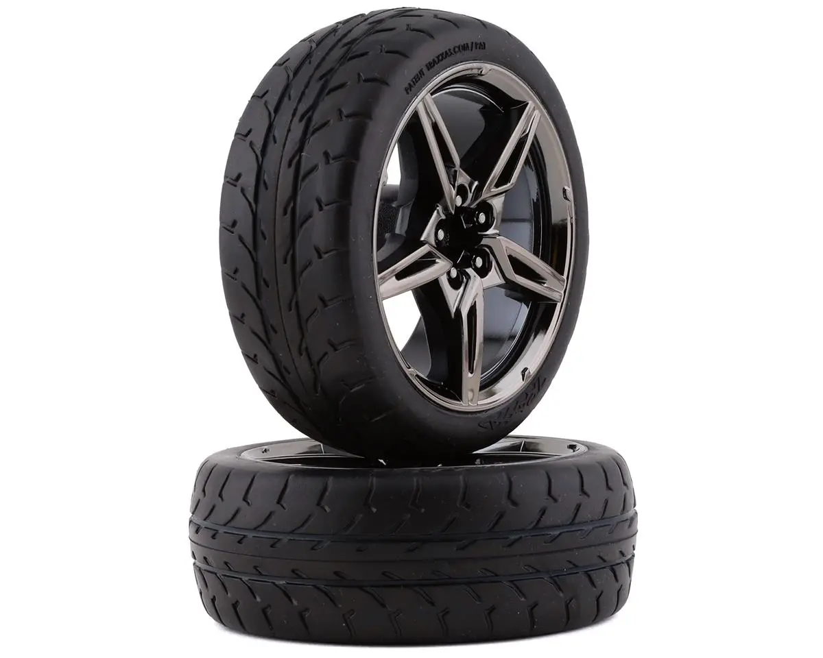 2.1" Response Pre-Mounted Front Tires W/Split-Spoke Wheels (Black Chrome) 1