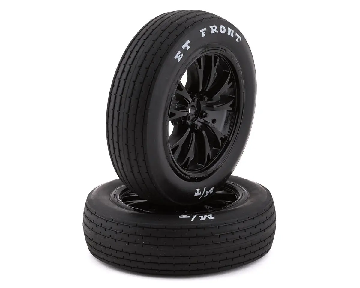 Drag Slash Front Pre-Mounted Tires (Gloss Black) (2) W/Weld Wheels & 12Mm Hex 1